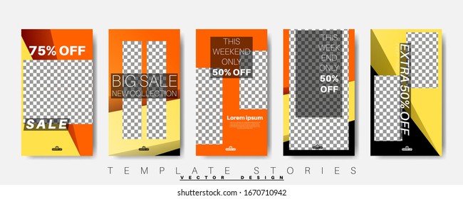 Editable Story background template. Vector Modern design background for social media. Post layout template.