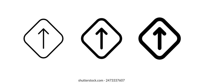 Editable straight road arrow vector icon. Map, location, navigation. Part of a big icon set family. Perfect for web and app interfaces, presentations, infographics, etc