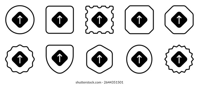 Editable straight road arrow vector icon. Map, location, navigation. Part of a big icon set family. Perfect for web and app interfaces, presentations, infographics, etc