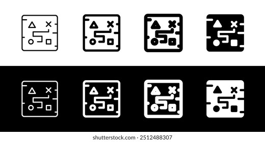 Jogo de estratégia editável, ícone do vetor do mapa estratégico. Videogame, elementos de jogos. Parte de uma grande família de conjuntos de ícones. Perfeito para interfaces web e app, apresentações, infográficos, etc