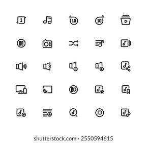 Iconos Multimedia Editables De La Carrera 25 Para El Web Y El Móvil