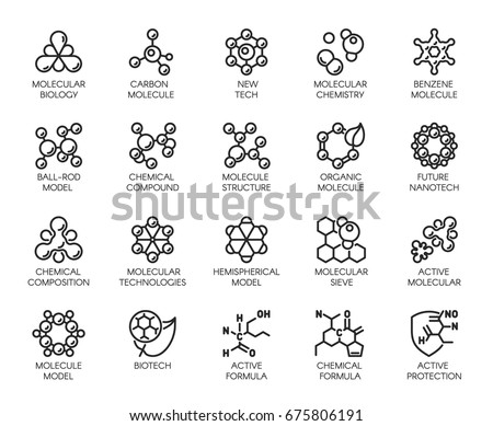 Editable Stroke. 48x48 Pixel Perfect 20 icons in outline style for scientific, chemistry, physical, medical, educational projects. Vector abstract line logo