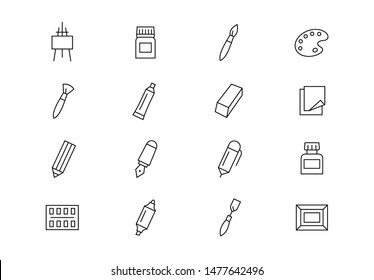  Trazo editable. El arte proporciona un conjunto de iconos de vector de línea delgada