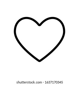 Editable stroke. Black heart line icon isolated on a white background. EPS10 vector file