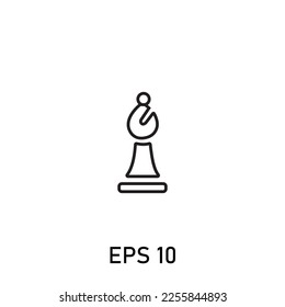 editable stroke chess illustration icon