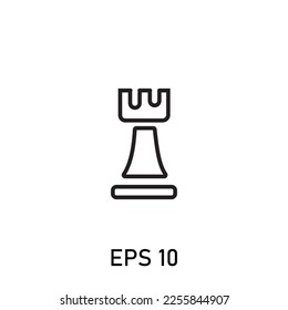 editable stroke chess illustration icon