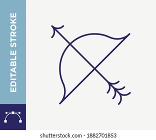 Editable Stroke Cupid Arrow Outline Vector Icon