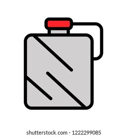 editable stroke icon of  glass bottle container in flat design.