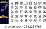 Editable Stroke Icon Set for Gaming. This collection features icons for game elements such as score and health bars, VR games, cloud gaming, players, multiplayer games, casino, and mobile games.