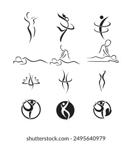 Editable Stroke Icons for Health, Wellness, and Lifestyle. Including Spa, Mental Health, Health Care, Fitness, massage, yoga, spa, relaxation, and More