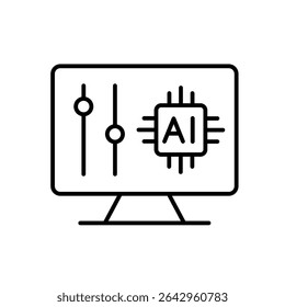Editable stroke line icon of adaptive learning AI for personalized study and custom difficulty