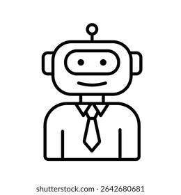 Ícone de linha de traçado editável do instrutor de IA para plataformas personalizadas de ensino on-line e digital