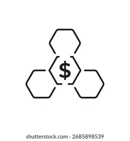 Icono de línea de trazo editable de una cerradura con un signo de dólar, que simboliza la seguridad financiera, las inversiones seguras o la protección de datos. Ideal para App, Sitios web e infografías sobre ciberseguridad financiera.