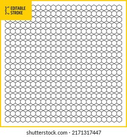 Editable stroke lines. Geometric patterns. Vector illustration. Abstract geometric hexagonal graphic design 3d cubes pattern. Line thickness can be changed. 