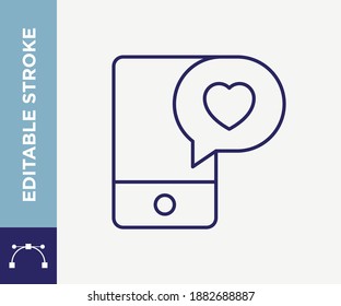 Editierbares Schlagwort-Love-Chat-Vektorsymbol