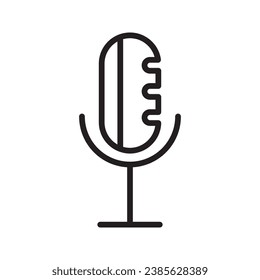 Editable Stroke Microphone Icon. Pixel Perfect Vector