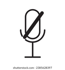Editable Stroke Microphone Icon. Pixel Perfect Vector
