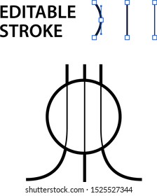 Editable stroke. Outline vector icon about scanning system. Secure system technology. System of verification