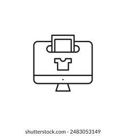 editable stroke shopping online icon