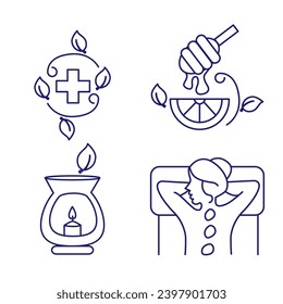 Editable stroke size. Icon in flat, contour, outline, thin and linear design. Spa treatments.Candles, oils and stones, water therapy. Beauty therapy and spa relaxation for wellness vector  Simple icon