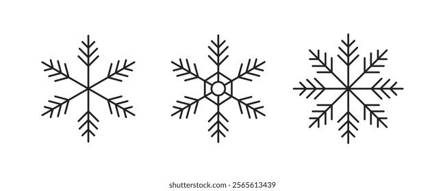 Editable stroke of snowflake icon. Snowflake sign and symbol for winter season