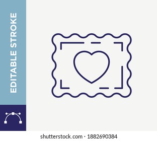 Icono de vector de contorno de tarjeta de San Valentín de inicio de sesión editable
