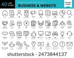 Editable stroke vector icon set for business and website.