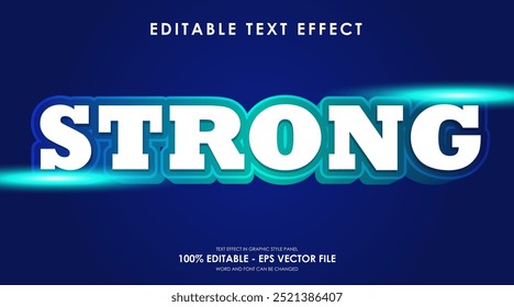 Efecto de texto 3D de color neón azul fuerte editable con destello de lente