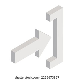 Editable style icon of forward arrow