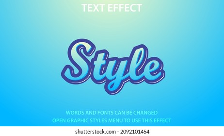plantilla de efecto de texto de estilo con estilo 3d negrita para logotipo y marca comercial