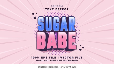 editable sugar babe text effect.typhography logo