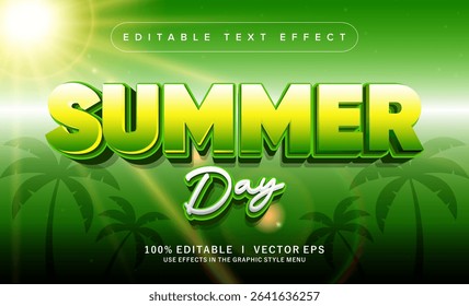 editable summer day vector text effect with modern style design