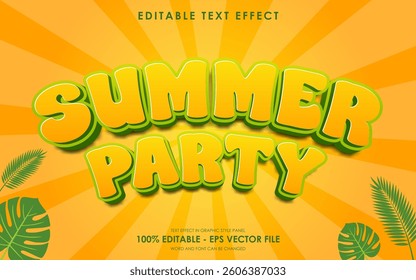 Editable Summer Party Text Effect