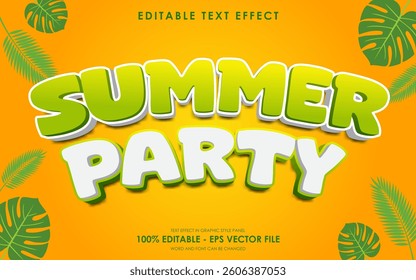 Editable Summer Party Text Effect