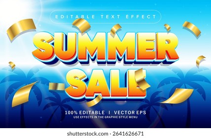 editable summer sale vector text effect with modern style design