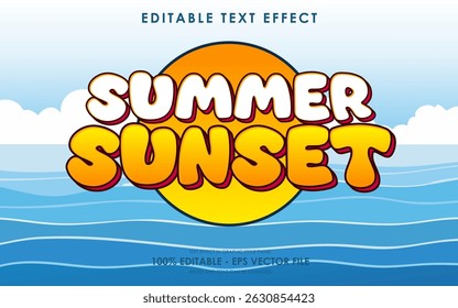 Editable summer sunset text effect