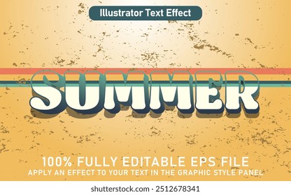 ARCHIVO EPS DE EFECTO DE TEXTO DE VERANO EDITABLE