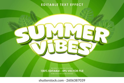 Editable Summer Vibes Text Effect