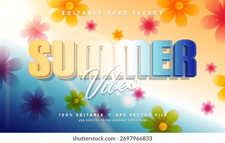 editable summer vibes vector text effect with modern style