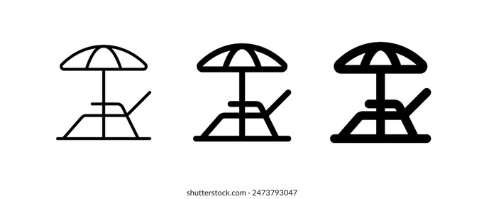 Editable sun lounger vector icon. Part of a big icon set family. Perfect for web and app interfaces, presentations, infographics, etc