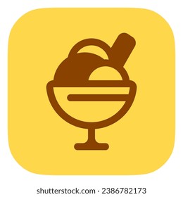 Editable sundae ice cream vector icon. Food, restaurant. Part of a big icon set family. Perfect for web and app interfaces, presentations, infographics, etc