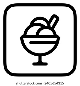 Editable sundae ice cream vector icon. Food, restaurant. Part of a big icon set family. Perfect for web and app interfaces, presentations, infographics, etc