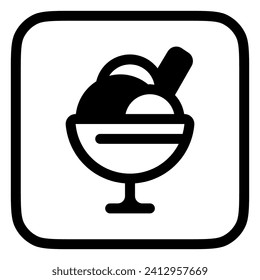 Editable sundae ice cream vector icon. Food, restaurant. Part of a big icon set family. Perfect for web and app interfaces, presentations, infographics, etc