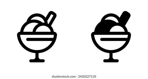 Editable sundae ice cream vector icon. Food, restaurant. Part of a big icon set family. Perfect for web and app interfaces, presentations, infographics, etc