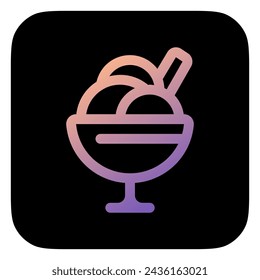 Editable sundae ice cream vector icon. Food, restaurant. Part of a big icon set family. Perfect for web and app interfaces, presentations, infographics, etc