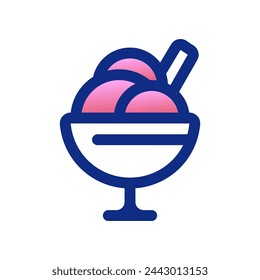 Editable sundae ice cream vector icon. Food, restaurant. Part of a big icon set family. Perfect for web and app interfaces, presentations, infographics, etc