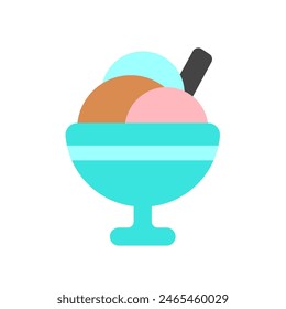 Editable sundae ice cream vector icon. Food, restaurant. Part of a big icon set family. Perfect for web and app interfaces, presentations, infographics, etc