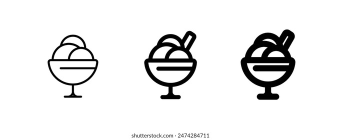 Editable sundae ice cream vector icon. Food, restaurant. Part of a big icon set family. Perfect for web and app interfaces, presentations, infographics, etc