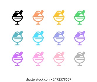 Editable sundae ice cream vector icon. Food, restaurant. Part of a big icon set family. Perfect for web and app interfaces, presentations, infographics, etc