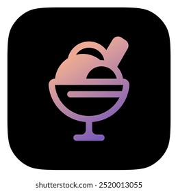 Editable sundae ice cream vector icon. Food, restaurant. Part of a big icon set family. Perfect for web and app interfaces, presentations, infographics, etc